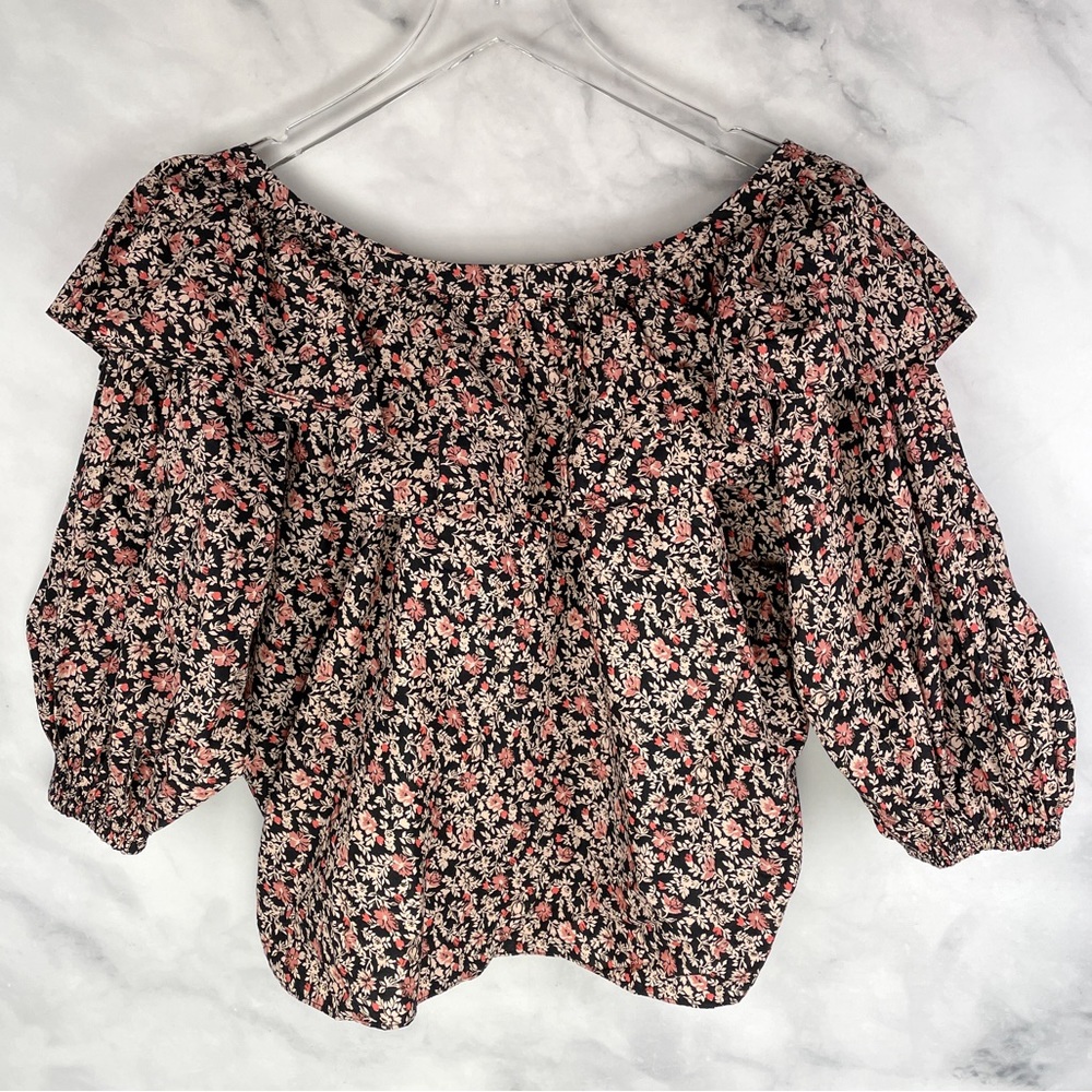 NEW Doen Cielito Harvest Floral Puff Sleeve Oversized Blouse Top Bohemian XXS - Picture 7 of 12